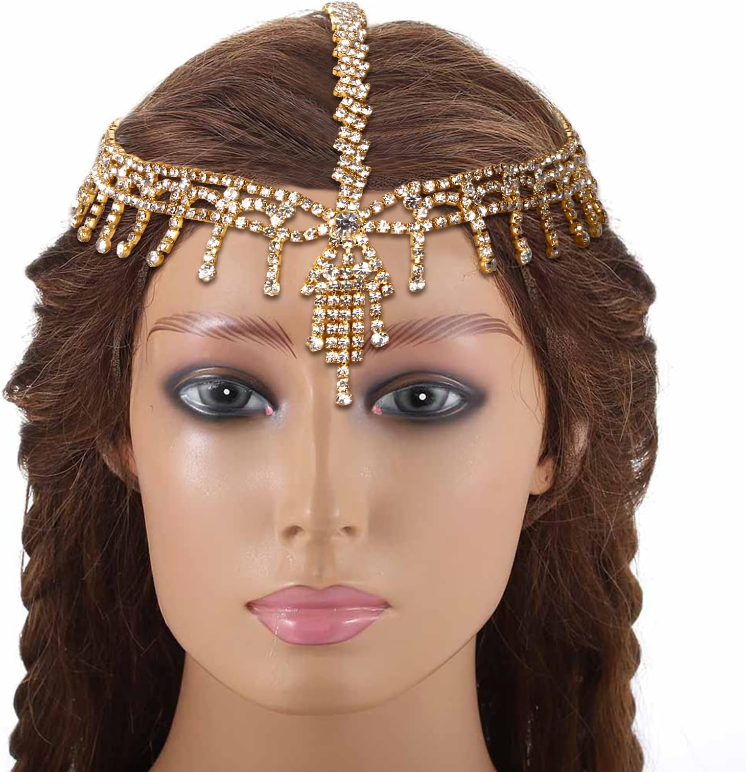 VIJIV1920s Headpiece for Women Gatsby Accessories Roaring 20s Rhinestone Head Pieces Dressy Flapper Headbands for Wedding