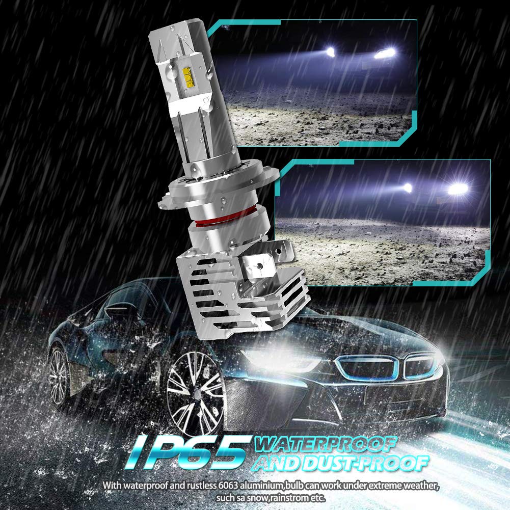 KATUR H7 żarówki LED do reflektorów, bardzo jasne, 10 000 lm ZES chipy 1:1, design, wszystko w jednym, zestaw do konwersji reflektorów, wysoka moc, 55 W, 6500 K, ksenonowe, białe, 2 lata