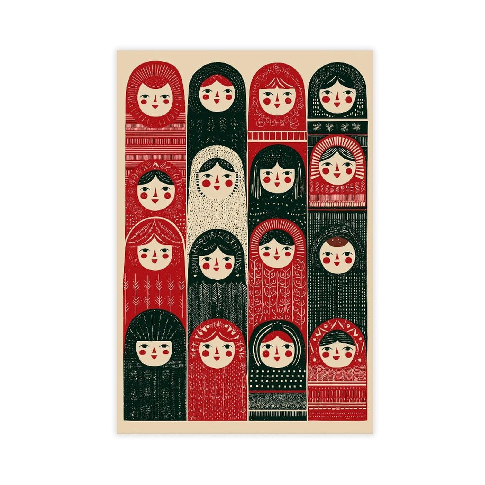 YWTJAX Matryoshka Dolls Poster Canvas Poster for Office Decor Gift