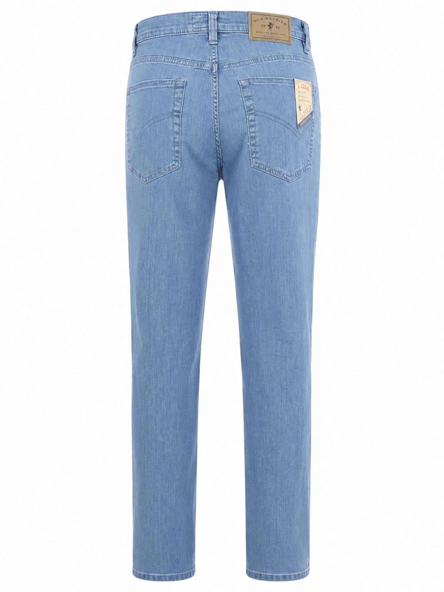 SEA BARRIER Jeans Lungo Uomo Estivo Elasticizzato Denim Chiaro Super Leggero dalla Taglia 48 alla Taglia 62