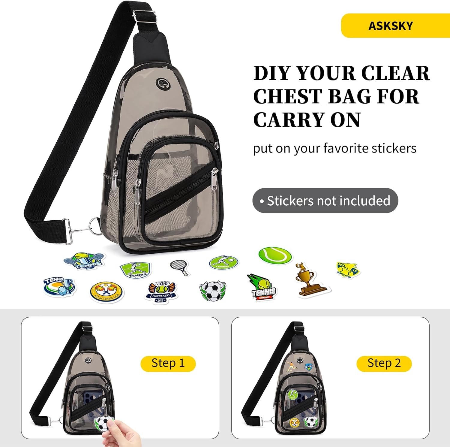 Clear Bag for Stadium Events, Clear Backpack Purse for Women Waterproof PVC Crossbody Fanny Pack for Concert - Image 5