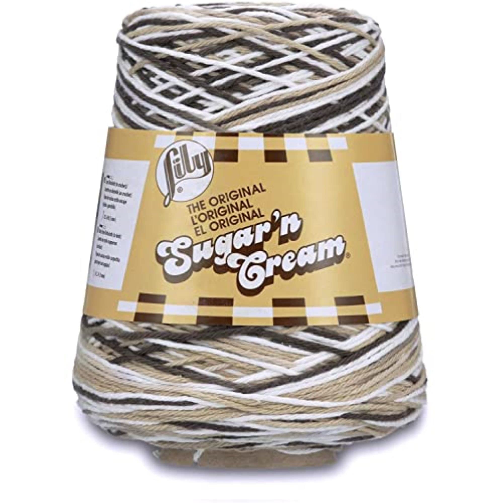 LilySUGAR N CREAM CONES Chocolate Ombre Yarn - 1 Pack of 14oz/400g - Cotton - #4 Medium - 706 Yards - Knitting/Crochet