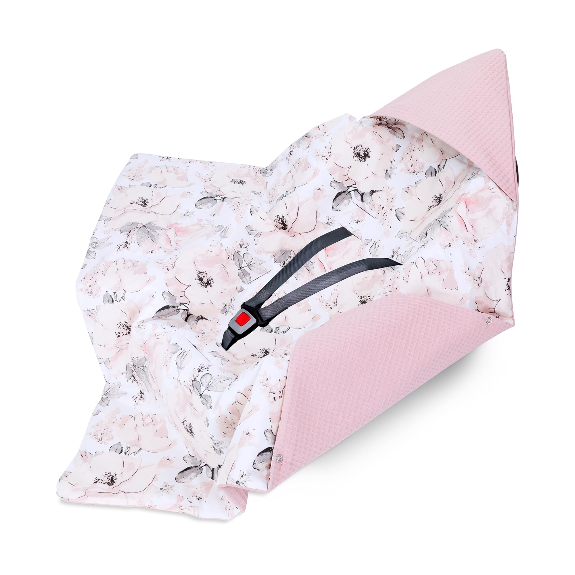 Totsy Baby Coperta per seggiolino auto universale per tutte le stagioni, in piquet di cotone, a nido d'ape, rosa selvatica, rosa sporco