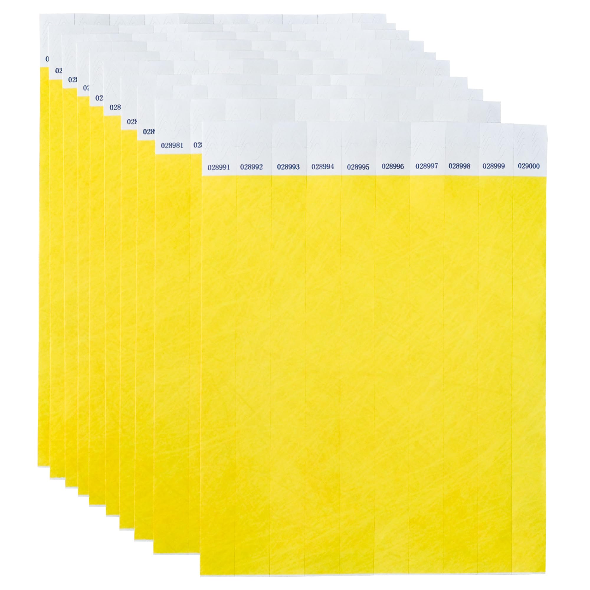 L LIKED 100 Pcs Numbered Wristbands for Events Waterproof Paper Neon Wristbands Party Bands Entrance Wrist Bands for Events Music Festival Concert Contest (Fluorescent Yellow) - Image 4