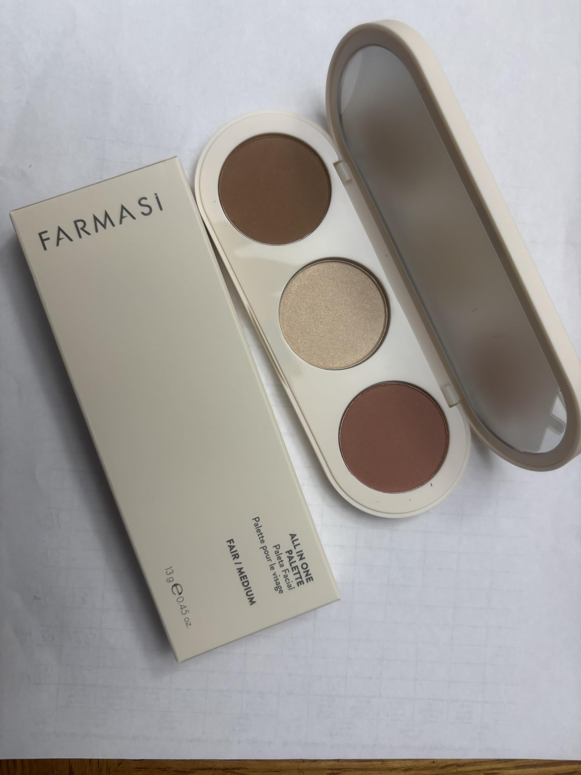 Farmasi 3 in 1 Face Palette, 15g/0.53oz - Contour, Blush, Highlight, Versatile Makeup Palette, Long-Lasting Formula, Easy to Blend, Defines and Sculpts, Radiant Glow, Flawless Finish, Daily Use Makeup