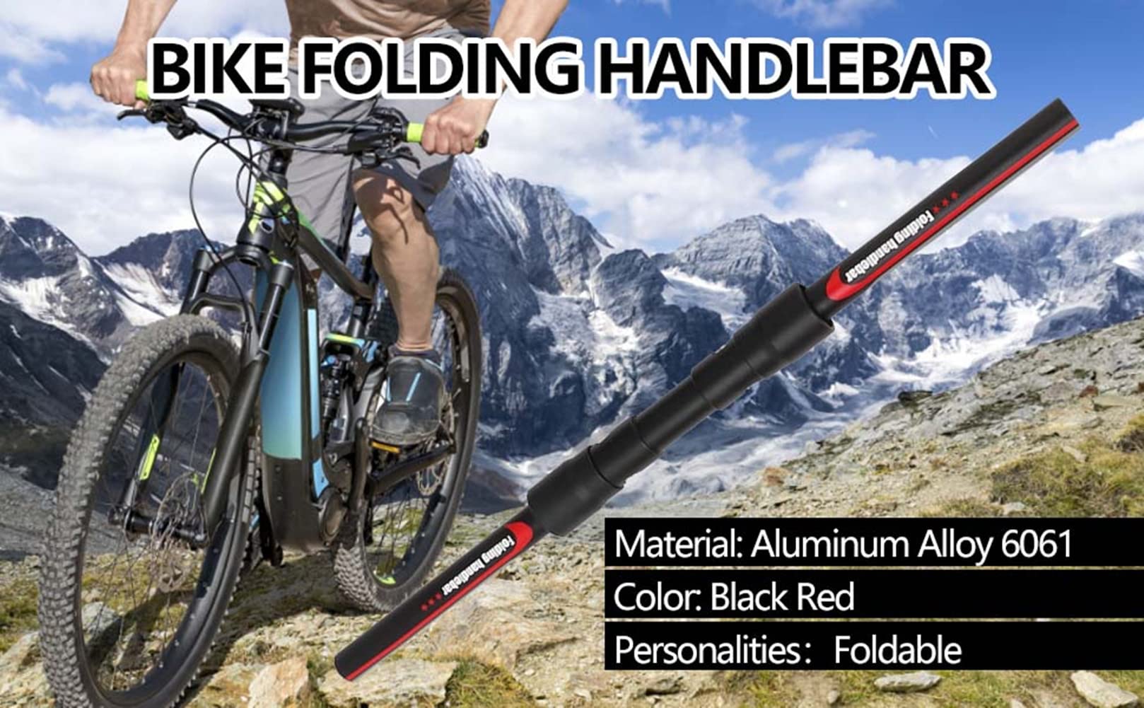 Tbest Tige de Guidon de vélo en Alliage d'aluminium Pliable à dégagement Rapide Accessoire de Remplacement