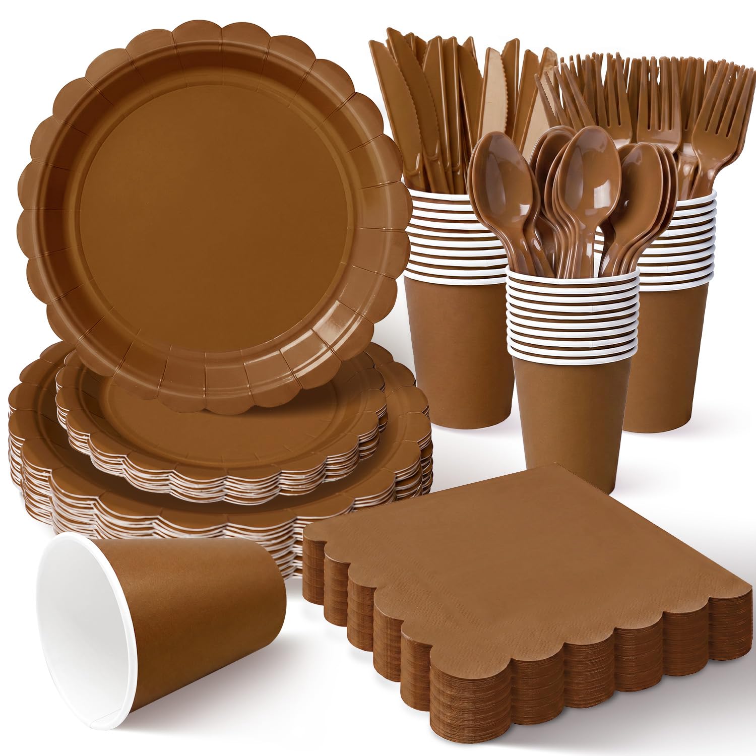 Vyntra Ivory Cream Paper Plates & Napkins - Party Supplies -10
