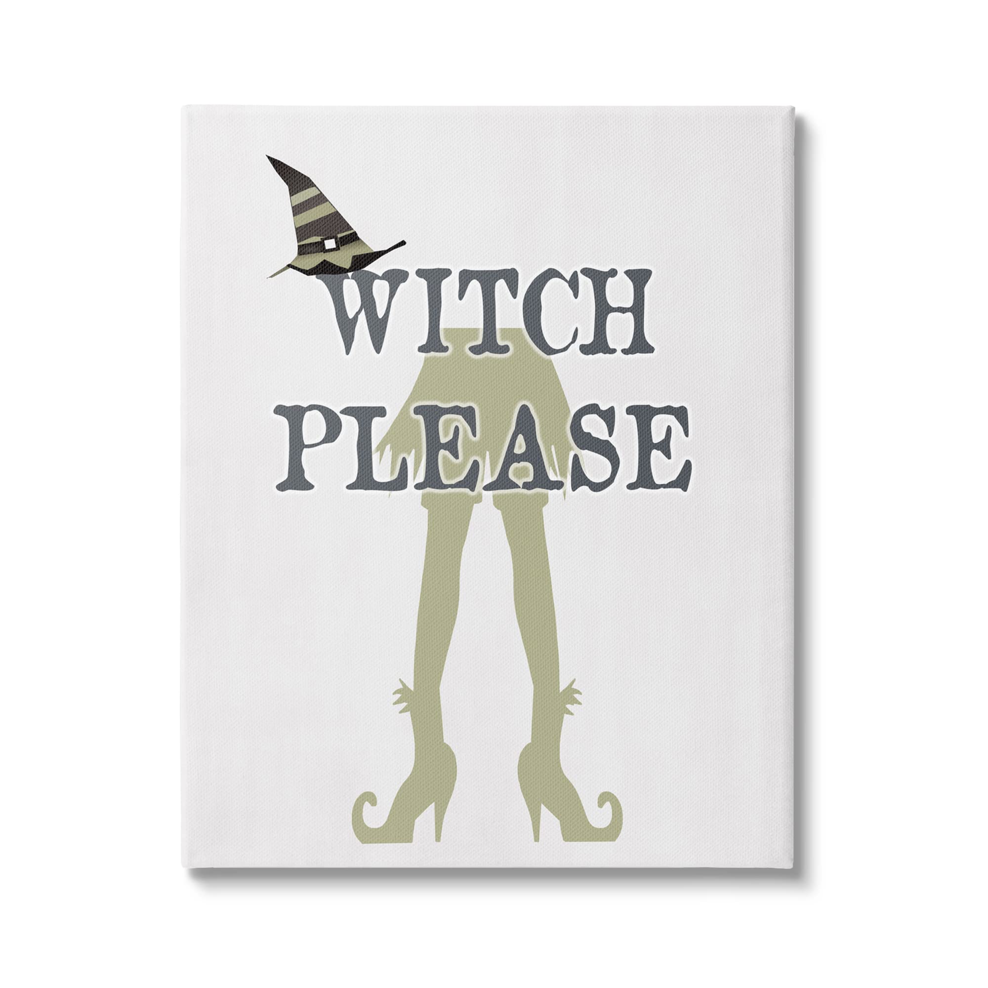 Stupell Industries Witch Please Funny Phrase Canvas Wall Art, Design by Lauren Rader