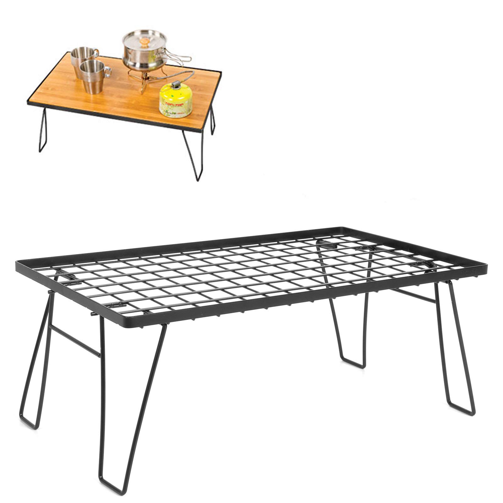 Tavolo da barbecue pieghevole portatile Mini accessori per griglia da campeggio con scolapiatti per picnic all'aperto, barbecue, escursionismo in campeggio