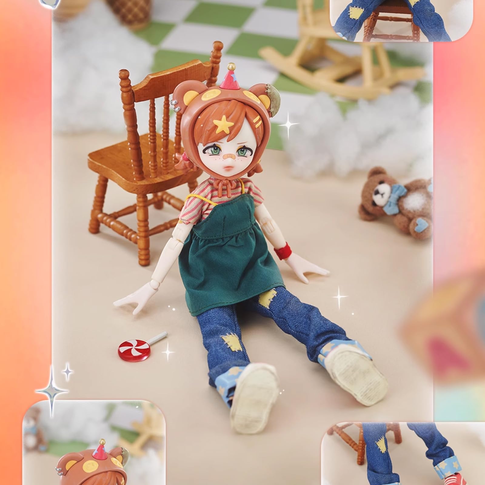 CALEMBOU BJD Blind Box, Electronic Cute Pet Series 20cm Ball Jointed Doll, Cute Dress Up Doll with Joints, Collection Action Figure Toys, Gift for Girls Boys ()