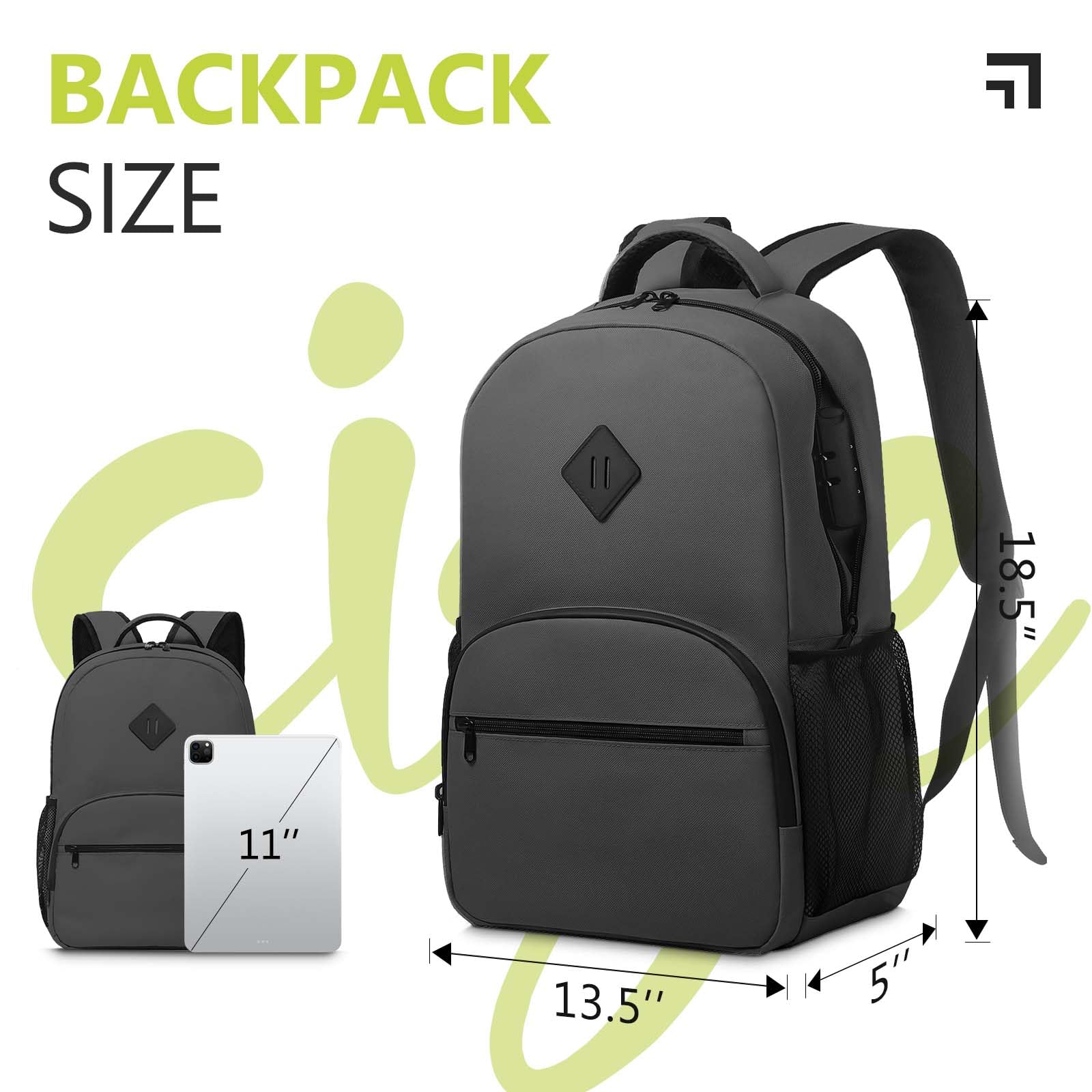 OZCHIN Backpack With Combination Lock, Double Sealed Zipper Classics Carbon Lined Travel Backpack Great Gifts for Men Women (Black)