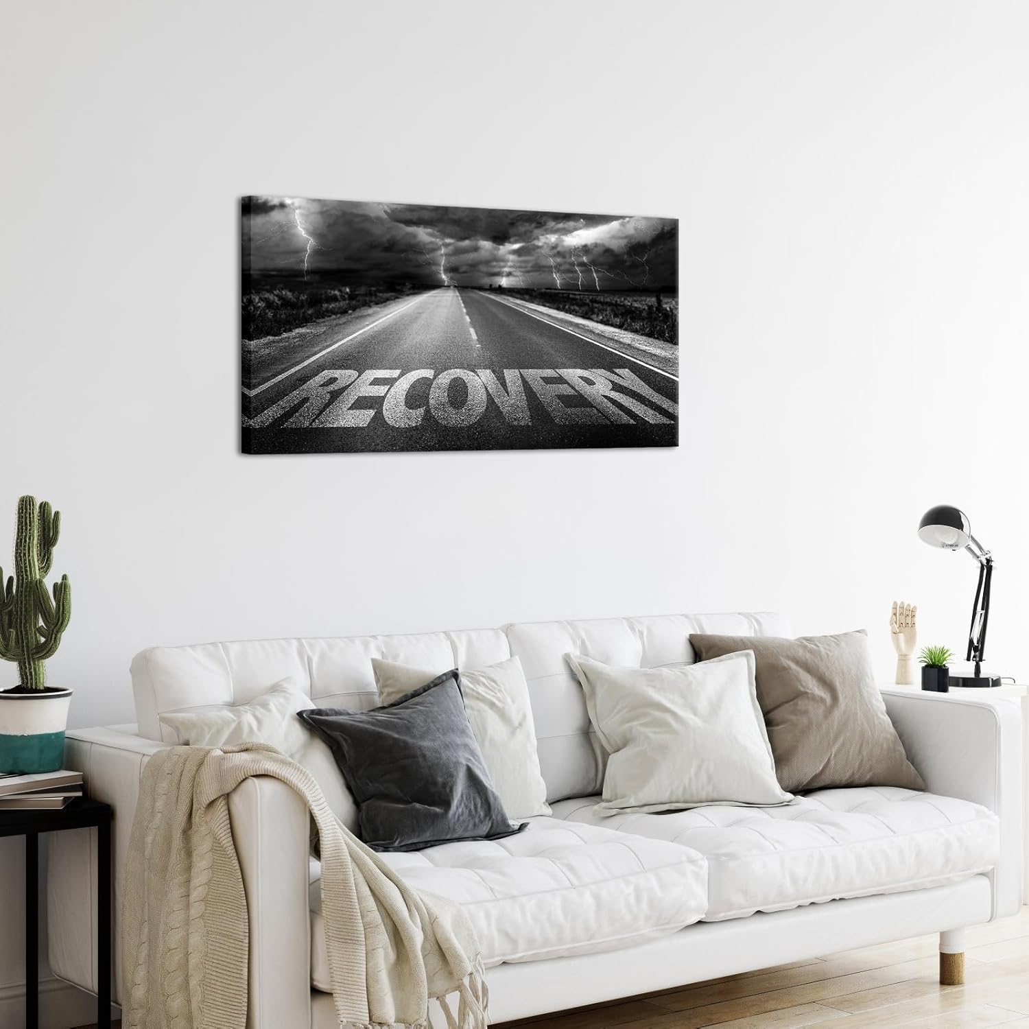 Saypeacher Recovery Sign Canvas Wall Art Motivational Quotes For Office Encouraging Posters Artwork Gift For Patients (Grey)