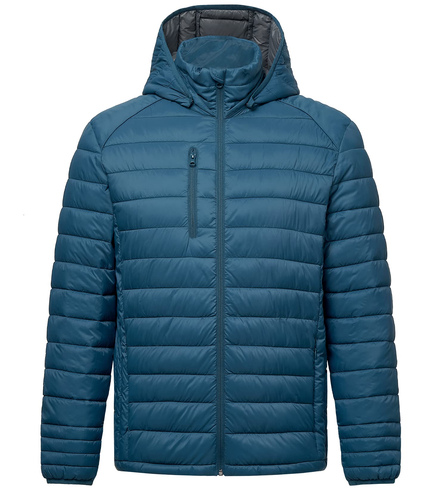 fit spaceMen's Insulated Synthetic Down Puffer Jacket Winter Warm Coat Quilted Water Resistant Packable Hiking Camping