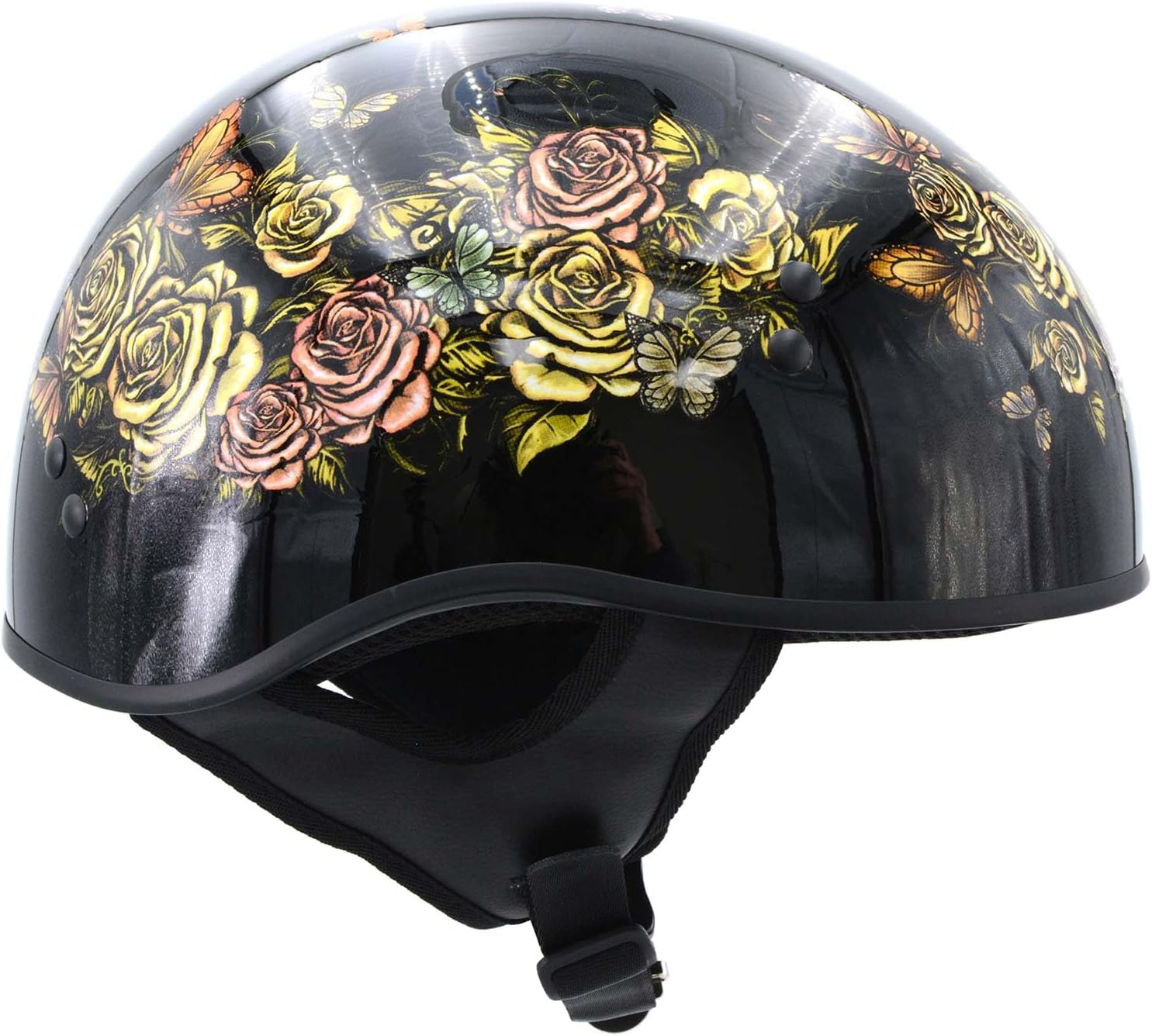 Hot Leathers Advanced Motorcycle DOT Skull Cap Classic Half Helmets Biker HLD HLT