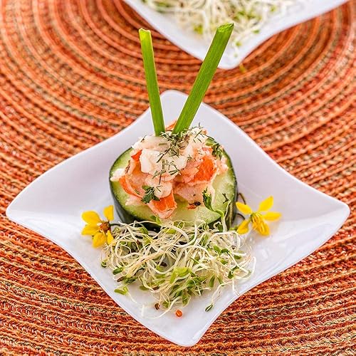 Miniatura 3 de Restaurantware Platos de postre de 3 x 3 pulgadas, 100 platos de cóctel pequeños, bordes ondulados cuadrados, platos desechables de plástico blanco