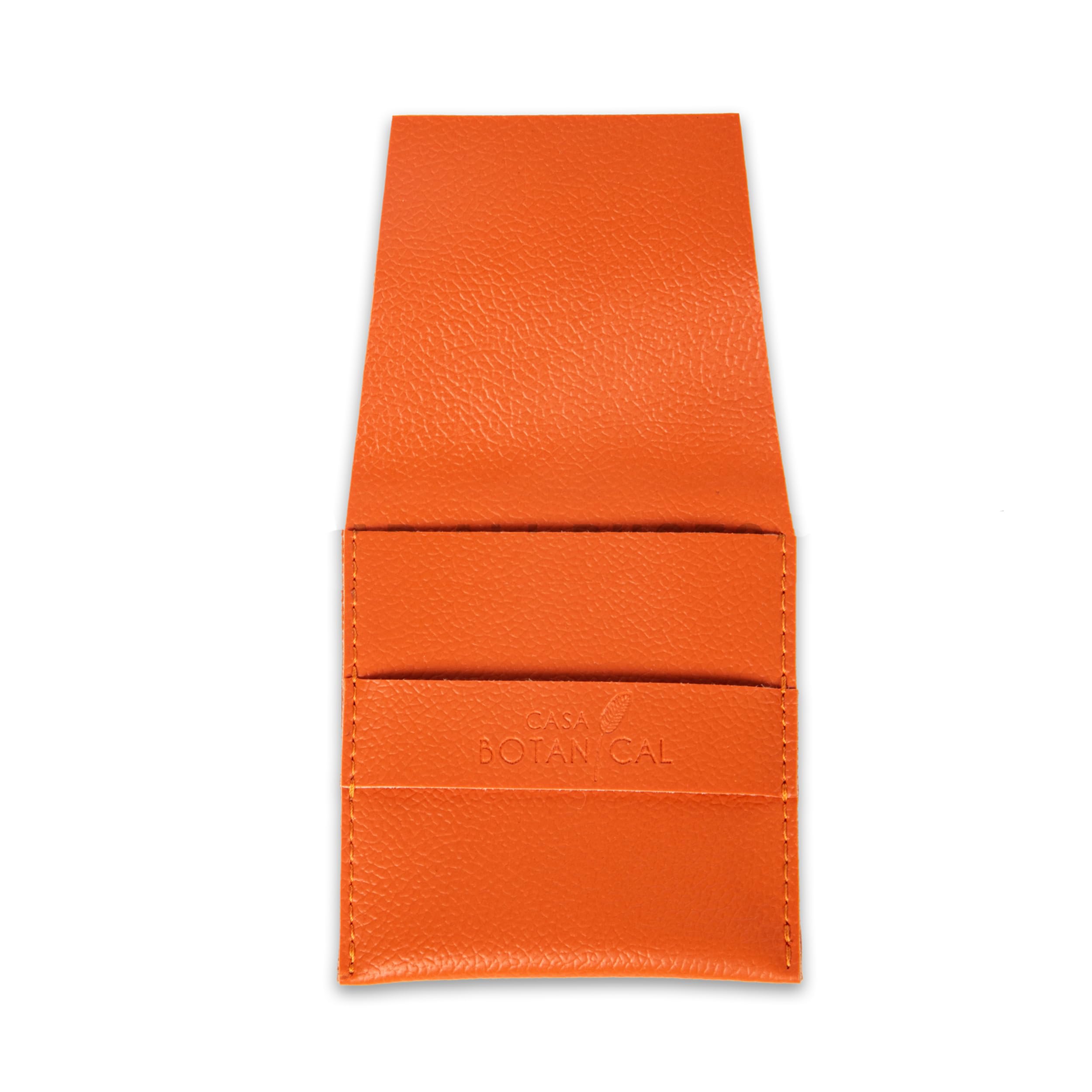 Casa Botanical Leather Pouch, Pocket Cosmetic Bag for Women, Waterproof Makeup Bags, Travel Organizer for Coin Purse, Lipstick, Headphones, Jewelry Accessories - Small Pouches Orange (Orange) 1