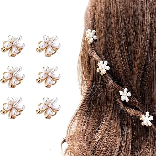 ANNACREATIONS Lot de 6 barrettes à cheveux en métal avec perles de style coréen 