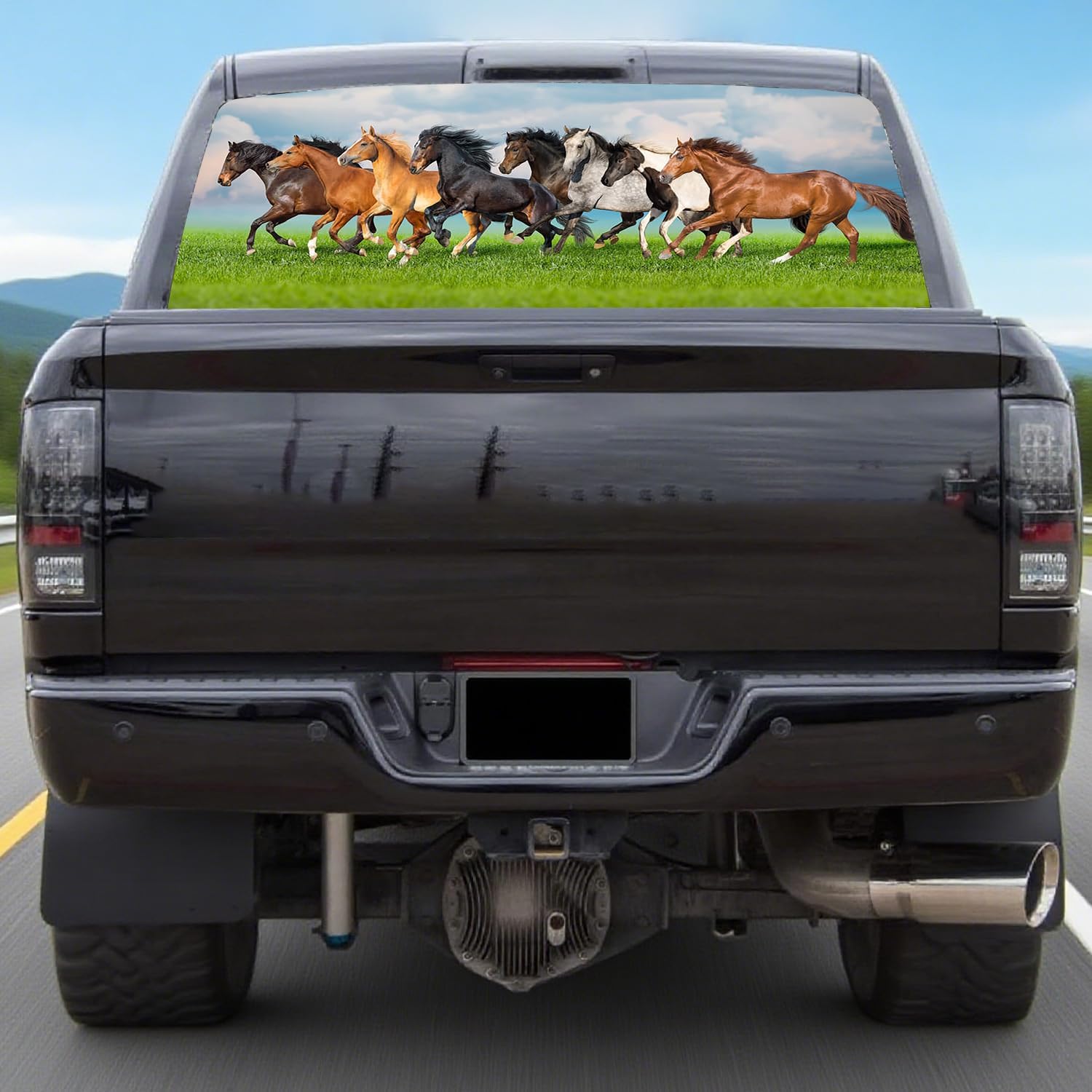 Truck Rear Window Decals, Perforated Vinyl See-Through Sticker 17x65 inch Durable Truck Decals for All Trucks, Easy to Apply