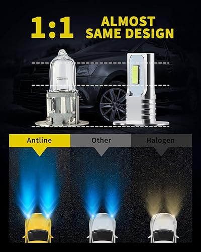 Miniatura 3 de Antline Bombilla LED H3 superbrillante, versión 3570 CSP-Chips LED antiniebla, repuesto DRL (paquete de 2)