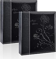 Vista 17 de Álbum de fotos de 8x10 pulgadas con bolsillos transparentes, cubierta de piel, álbum de fotos deslizable para 100 fotos verticales de 8x10, libro