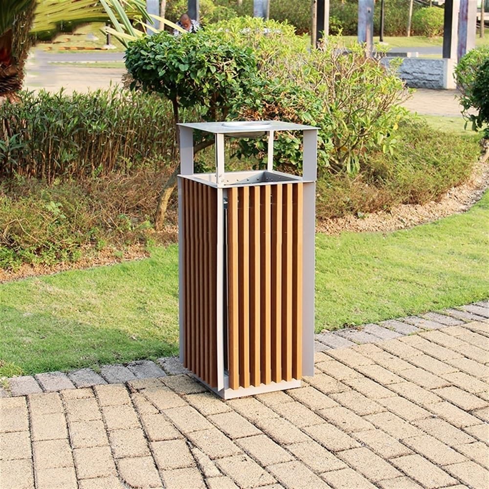 Outdoor Trash Can komercyjny kosz na śmieci, metalowy pojemnik do recyklingu do użytku na zewnątrz z wyjmowanym pojemnikiem wewnętrznym, pojemnik na śmieci
