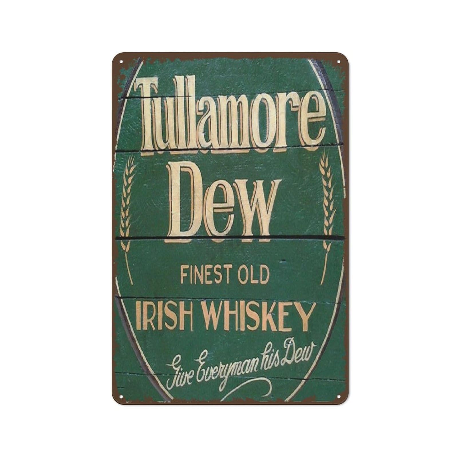 Vintage Rustic Metal Tin Sign Irish Whiskey Logo Wall Art Decor Retro Plaque For Bar Man Cave Festival Friend Gift Decoration 8"X 12"
