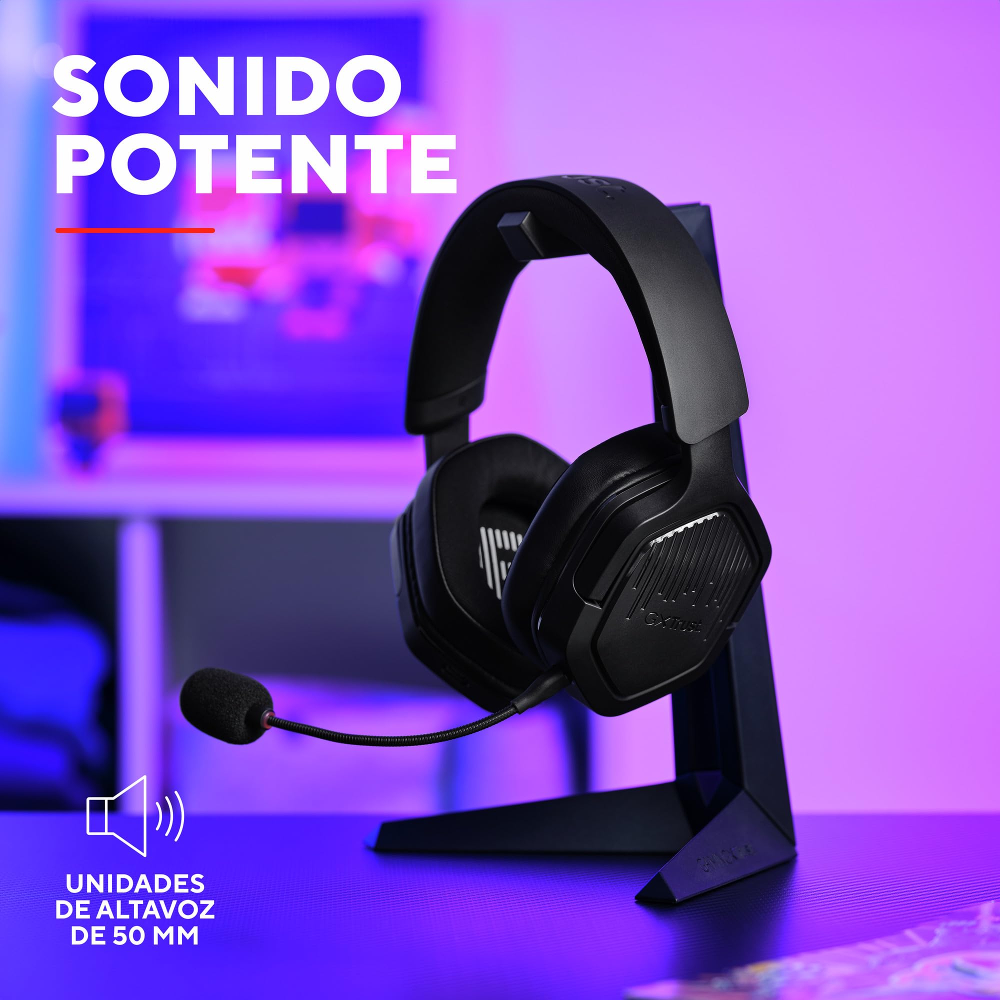 GXTrust 1493 Ravox Cascos Gaming Inalámbricos Bluetooth + 2.4GHz PS5 PS4 PC Switch Xbox Mobile, Altavoces 50mm, Batería de 70 Horas, Baja Latencia, Auriculares Inalámbricos Over-Ear, Negro