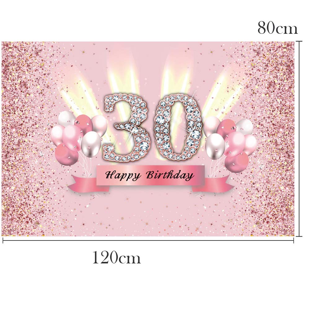 Striscione Di Compleanno 9 Anni Oro Rosa Con Glitter - Poster In Tessuto 120x80 Cm Per Decorazione Festa Ragazza, Tema 9° Anniversario - 2