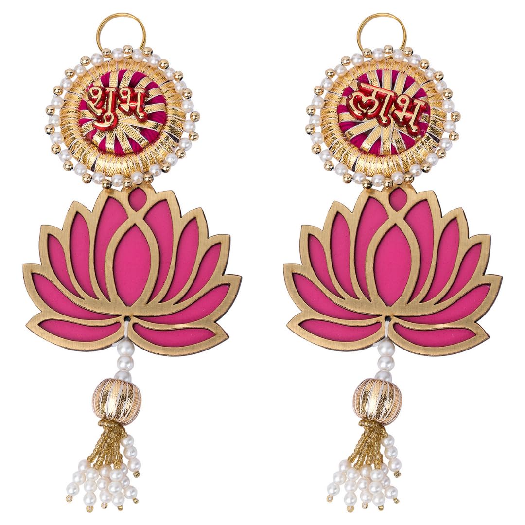 Feelorna Lotus Shubh Labh Door Hanging Wooden toran Side Door toran for Main Door Traditional bandarwal for Home Door Diwali Decor Hangings Diwali Navratri Dashahra Decoration (B0BHTSJ6HJ) Amazon Price History, Amazon Price Tracker