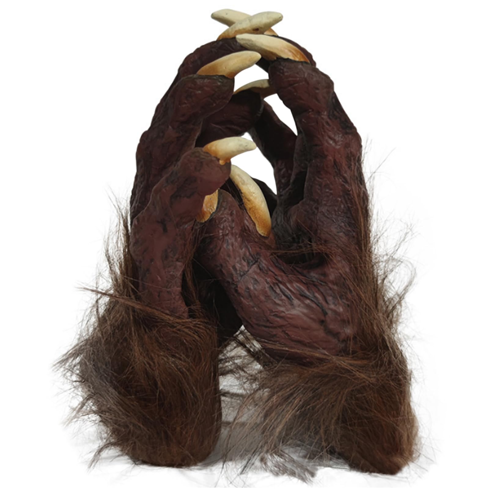 Halloween Werewolf Gloves for Men Women Realistic Furry Wolf Claws Gloves Horror Cosplay Werewolf Hands Hairy Paws Gloves Animal Costume Accessory Dress Up Gloves Haunted House Party Trick Props