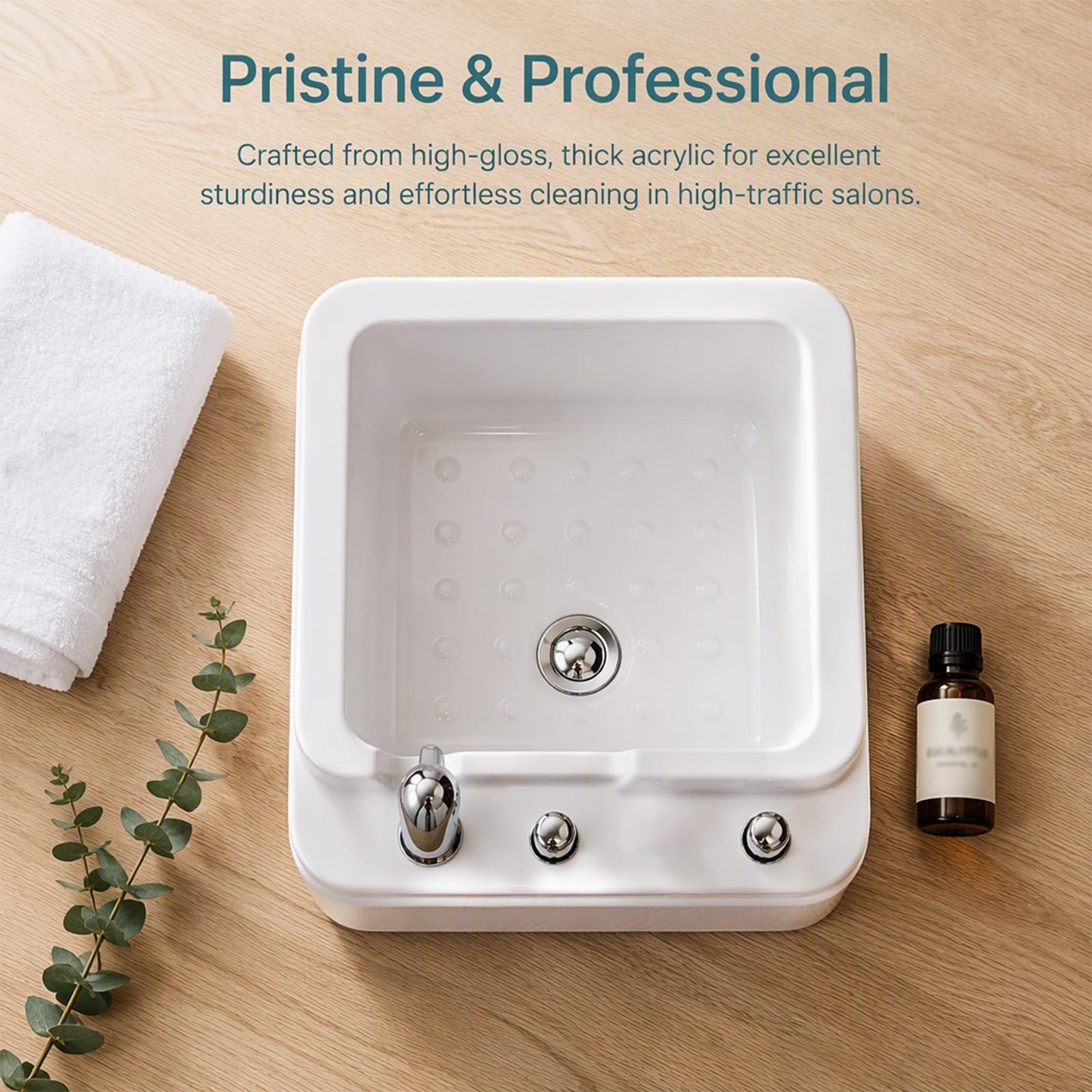 Pediluvio Spa Pedicure, Materiale Acrilico Modellato In Un Unico Pezzo | Design Della Base Antiscivolo, Design Dell'ugello A Ricircolo, Adatto for Saloni Bellezza