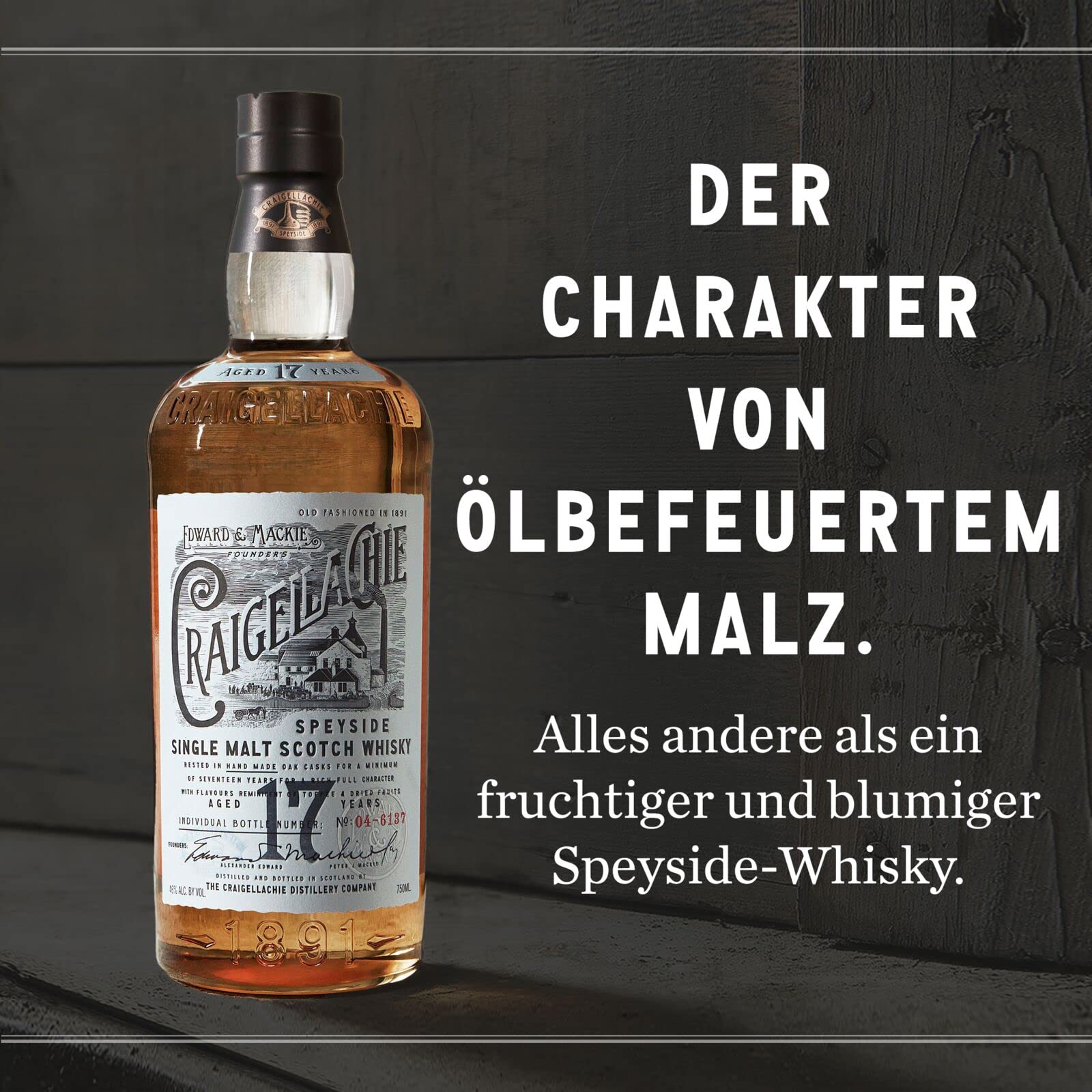 Craigellachie 17 Jahre alter Speyside Scotch Single Malt Whisky, 46% Vol., 700 ml, in edler Geschenkbox, in Sherry & Bourbonfässern veredelt, ideal als Whisky-Geschenkset, 70 cl