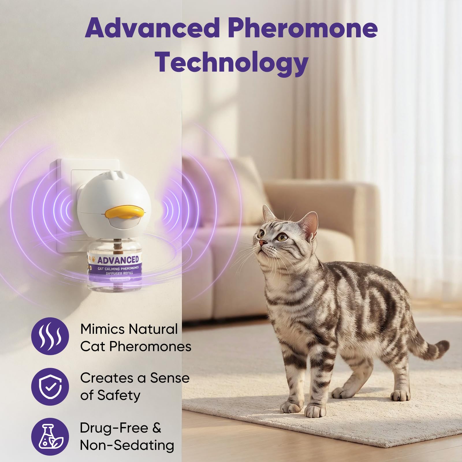 EIUIO Lot de 2 recharges pour diffuseur apaisant pour chat