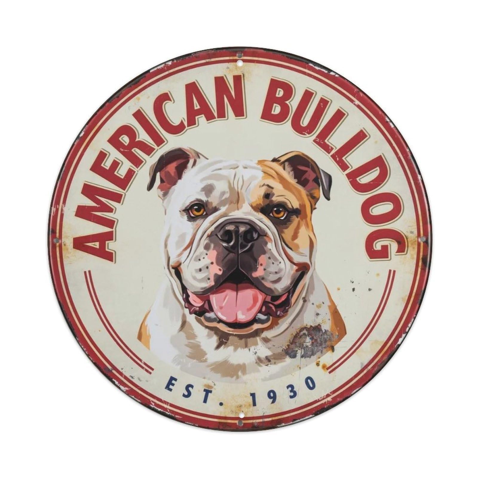 Bulldog Pet Metal Tin Sign Plaque
