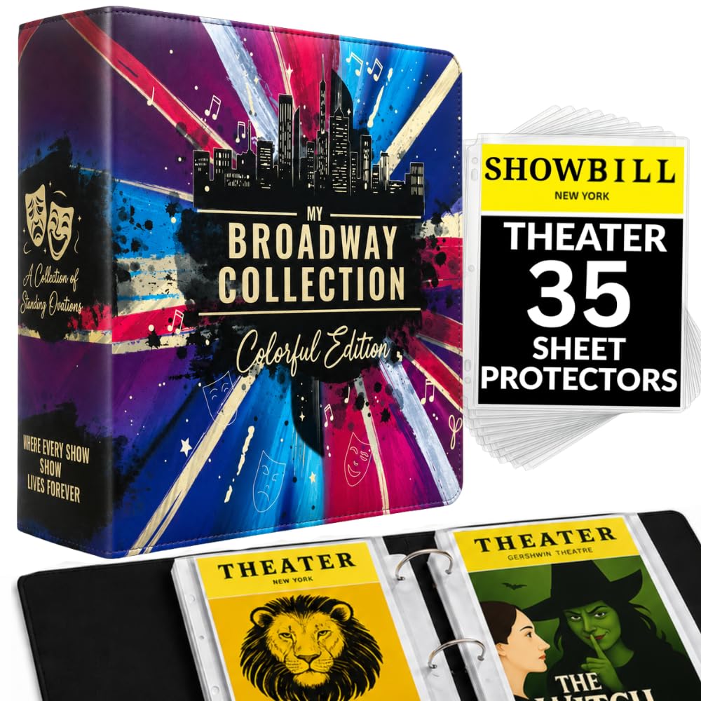 Broadway Playbill Binder with Sleeves by Alvorn – Standard, 0.5 pounds, Faux Leather, Dynamic, Model Standard