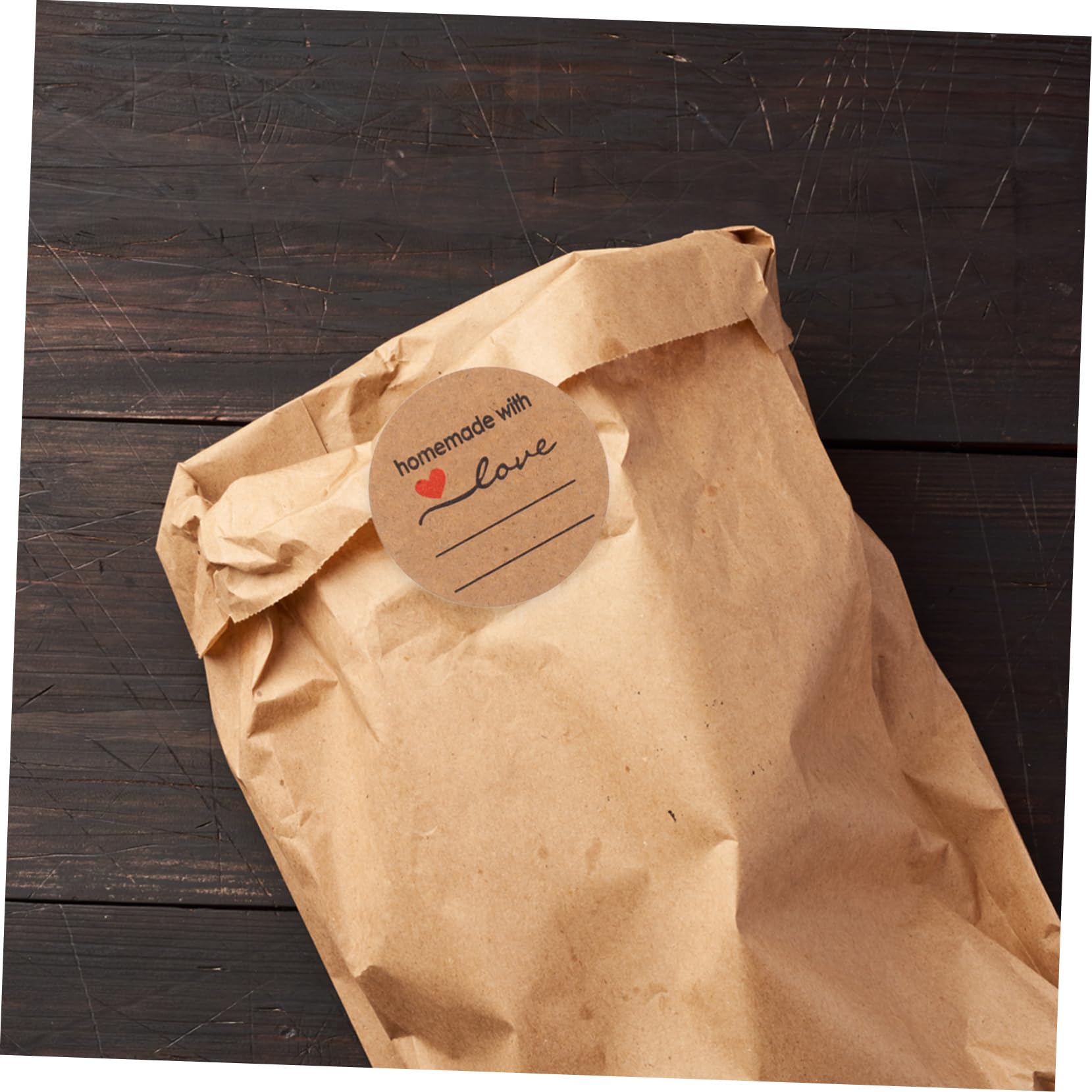 3pezzi Etichette Adesive Circolari in Kraft Piccole Etichette Autoadesive Marroni Per Chiusura Buste Barattoli Di Bottiglie Di Essenziale Contenitori Per Alimenti Scatole Regalo De