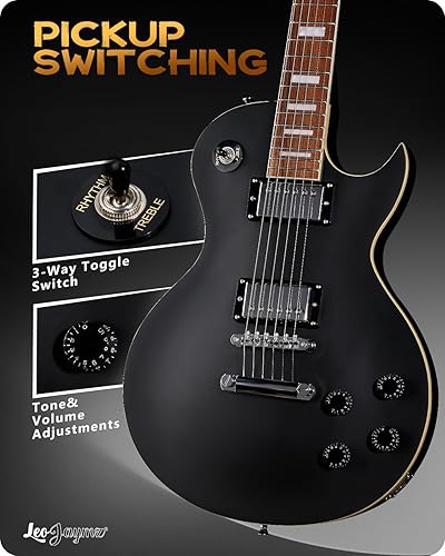 Miniatura 3 de Leo Jaymz Guitarra eléctrica serie SC  Cuerpo de caoba, diapasón de laurel, humbuckers duales, trastes de acero inoxidable, puente Tune-O-Matic,