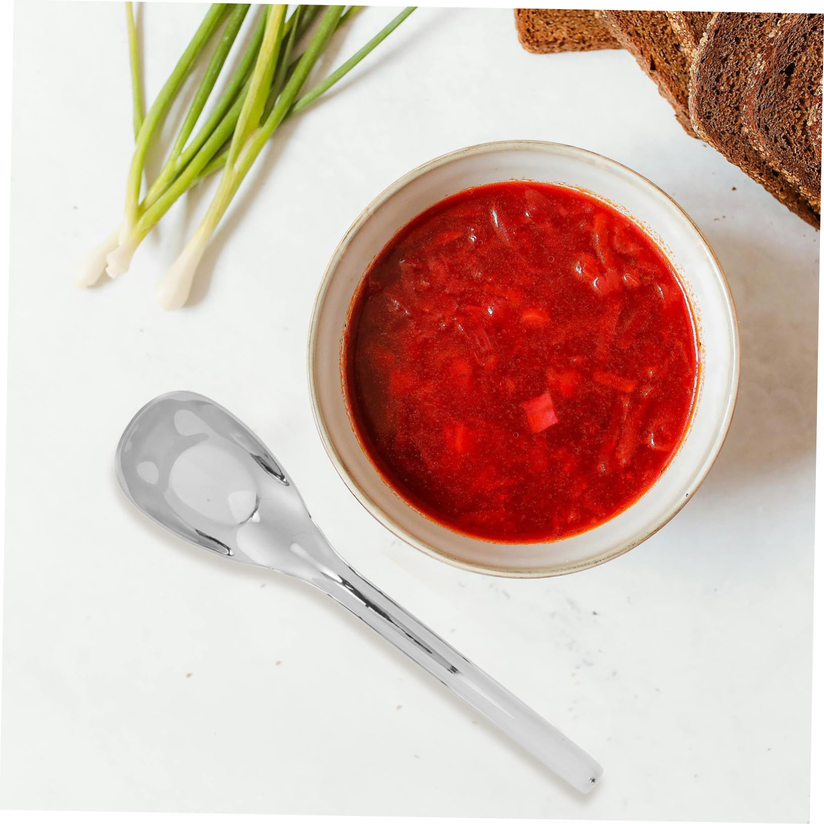 Alipis Cucchiaio Per Zuppa Manico Lungo Cucchiaio Da Cucina In Sicura Comodo Per Interni Per Hotel E Ristoranti Design Ergonomico - 14