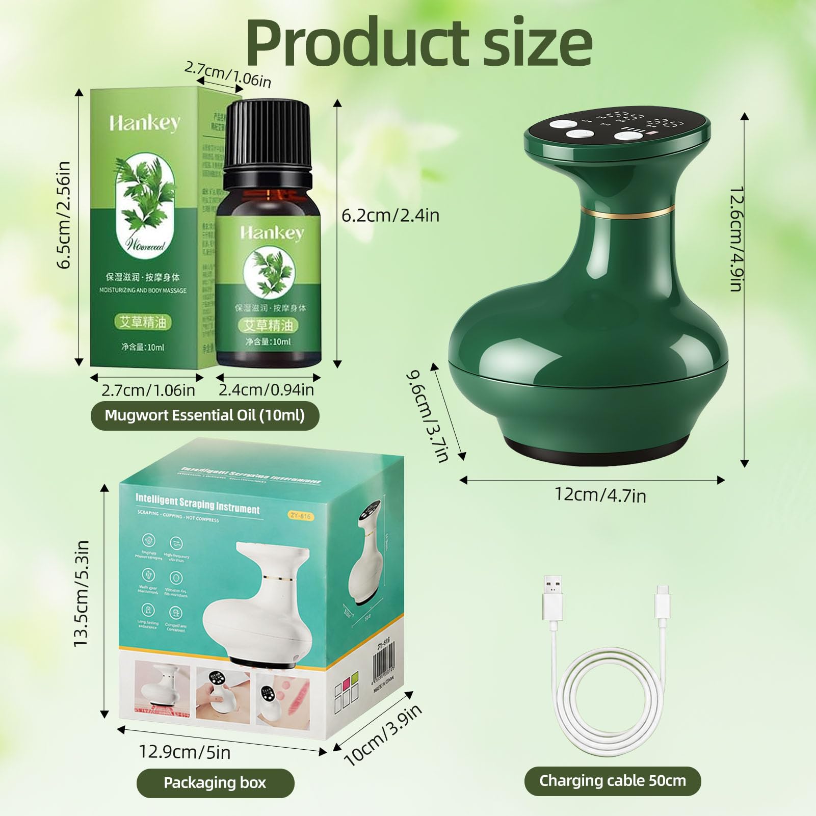 Massaggiatore 4 in 1 Contro Cellulite, Massaggiatore Anticellulite | con Funzione di Calore, Ricaricabile, per Pelle più Soda & Migliore Circolazione del, per Casa e Viaggi
