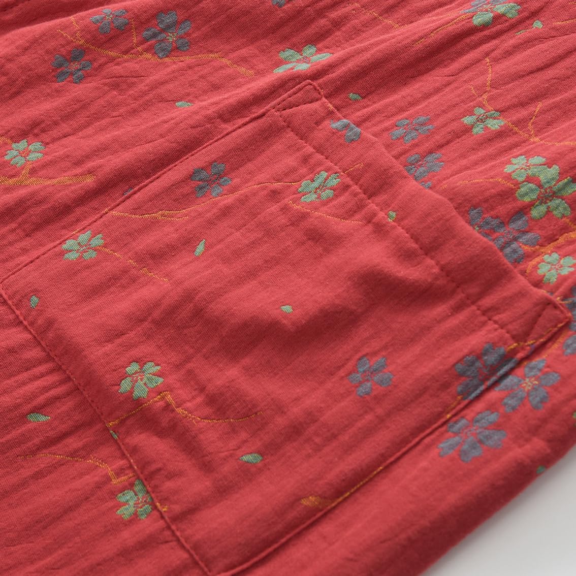 PRINCESS BRIDE Japanisches Yukata-Nachthemd aus Baumwollgaze, Jacquard, weich, atmungsaktiv, Pyjama-Set für Damen