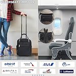 EMPSIGN Underseat Carry On Wheeled - 16" Carry on Bag with Wheels Multi-Functional Lightweight Rolling Bag Overnight Weekender Small Suitcase for Women Men Travel Business, Black