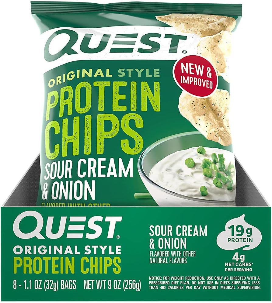 Quest Protein Chips - Sour Cream & Onion (8 Bags)