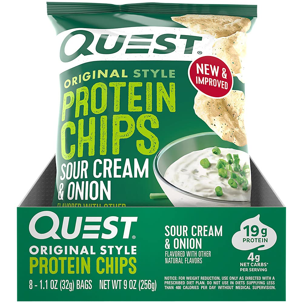 Quest Protein Chips - Sour Cream & Onion (8 Bags)
