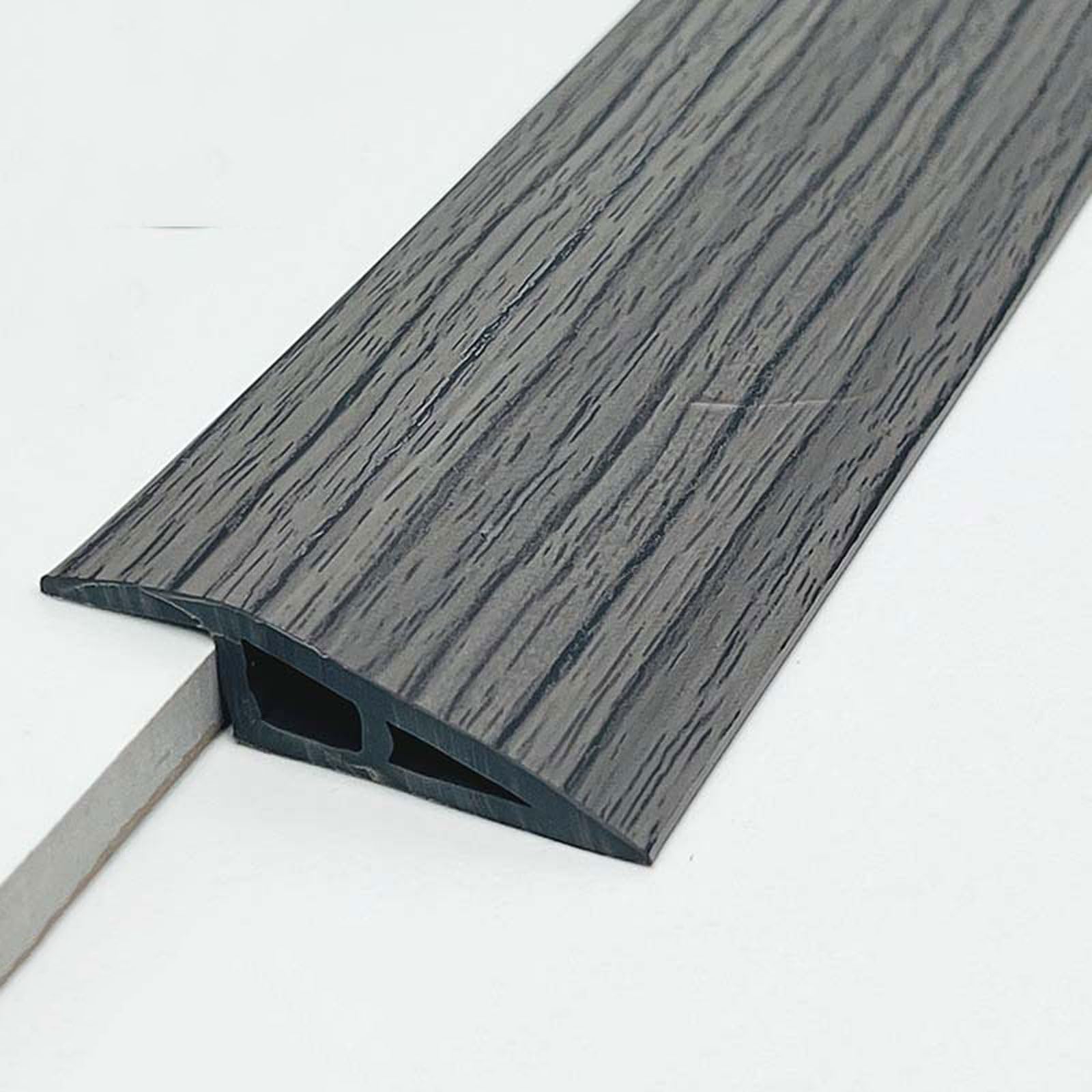 3.3FT/1meter Floor Transition Strip Vinyl Door Threshold Flooring Transition Self Adhesive Carpet Edging For Laminate Doorway Edge， Height Threshold Ramps For D(Size:17-20mm,Color:Deep gray pattern)