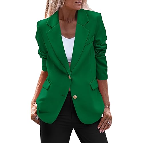 PRETTYGARDEN Women's 2024 Fall Business Casual Blazers Long Sleeve Notch Lapel Trendy Work Office Blazer Jackets Outerwear