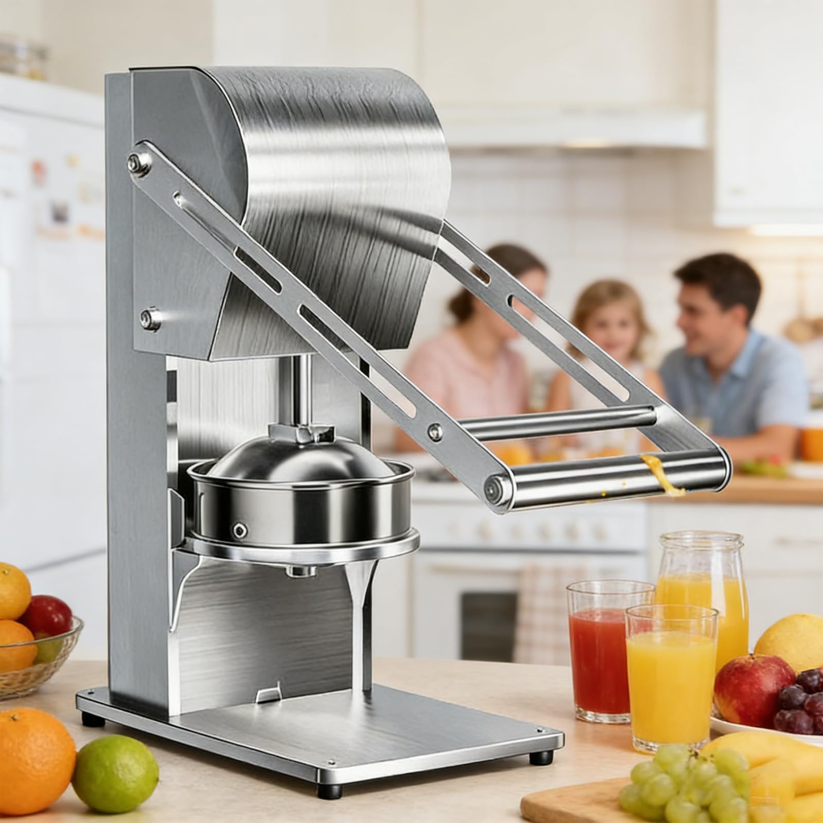 Manuelle Zuckerrohr-Entsafter, extrahiert Saft in 3 Sekunden, 99,9 % Ertrag, abnehmbarer 304 Edelstahl, für Zuckerrohr, Granatapfel, Orangen, kommerzielle Nutzung