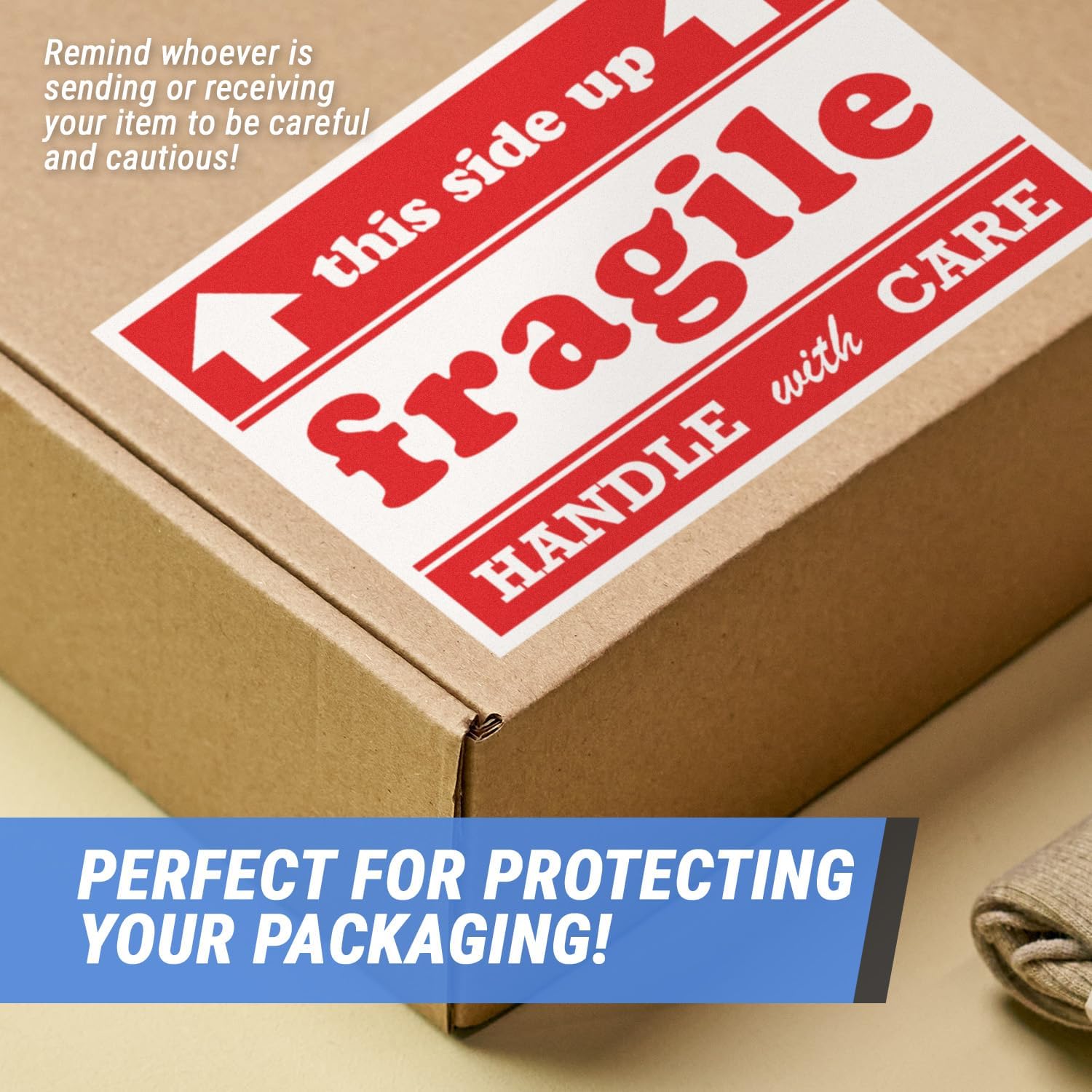 300 Count - 4 x 6 inch, Large Fragile Labels/This Side Up/Fragile Labels/Handle with Care Stickers for Shipping & Moving