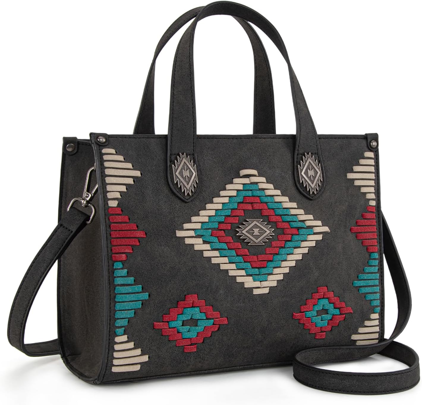 Montana West Aztec Handbag Leather Tote Bag for Women With Wallet Set