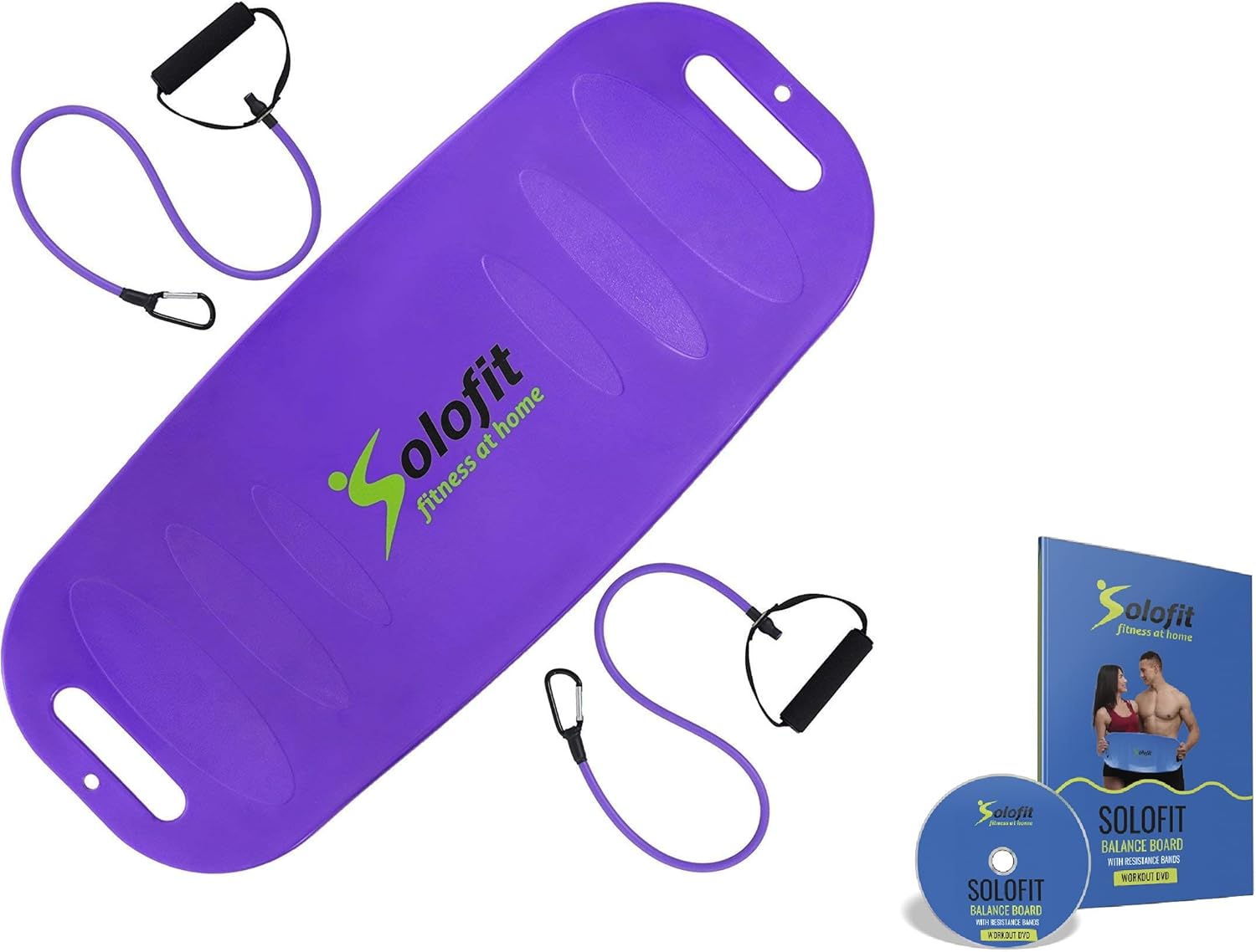 Balance Board with Resistance Bands - Fitness Board for Adults – The Abs Legs Core Workout Balancing Board - Ideal for Core Workout, Dancers, Ankle Workouts, Balancing Exercises,