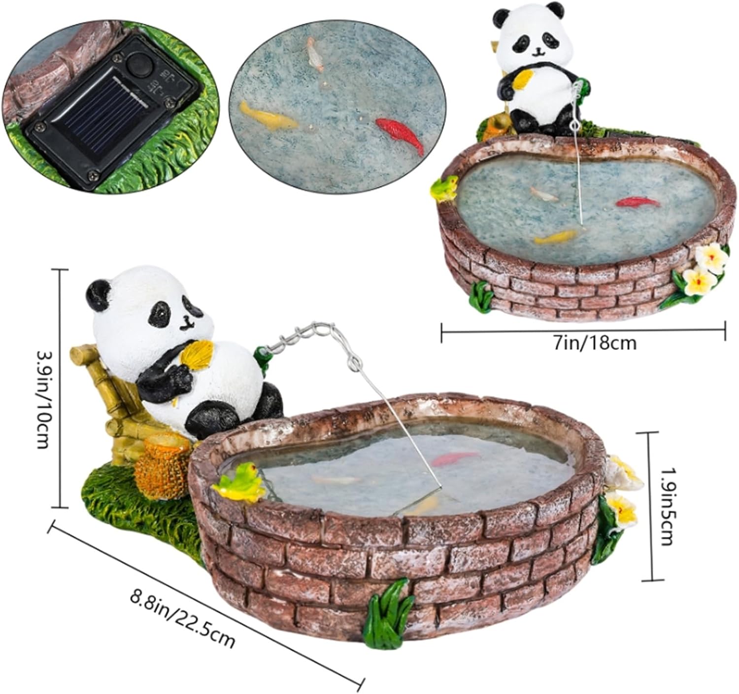 Solar Panda for Outdoors Garden Panda Statue Patios, Yards, and Lawn Ornaments Gardening Gifts for Women